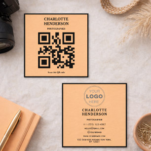 Minimalist QR Code Professional Design  Square Business Card
