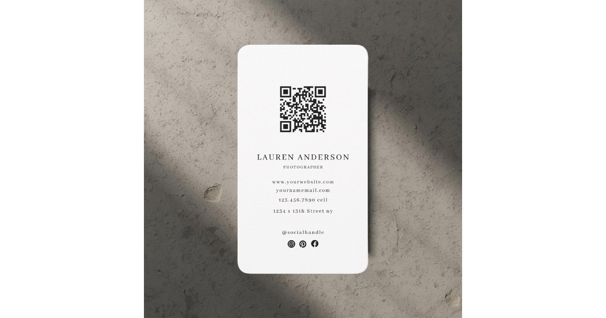 Minimalist QR Code Professional Networking | Business Card | Zazzle - Network Business For Effortless Minimalist Dese