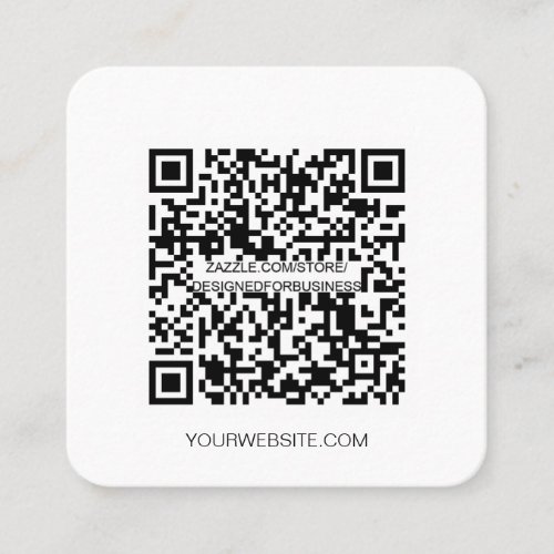 Minimalist QR code professional social media Squar Square Business Card