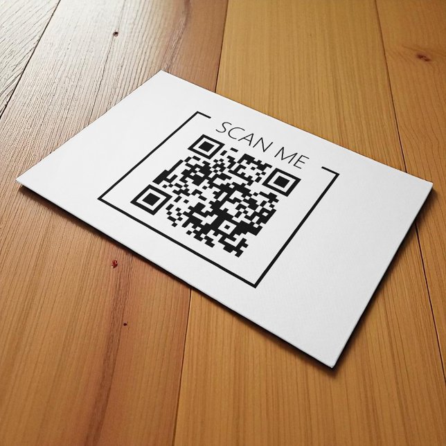 Minimalist QR Code Scan Me Business Doormat (Creator Uploaded)