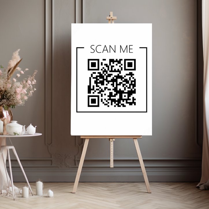 Minimalist QR Code Scan Me Business Foam Board
