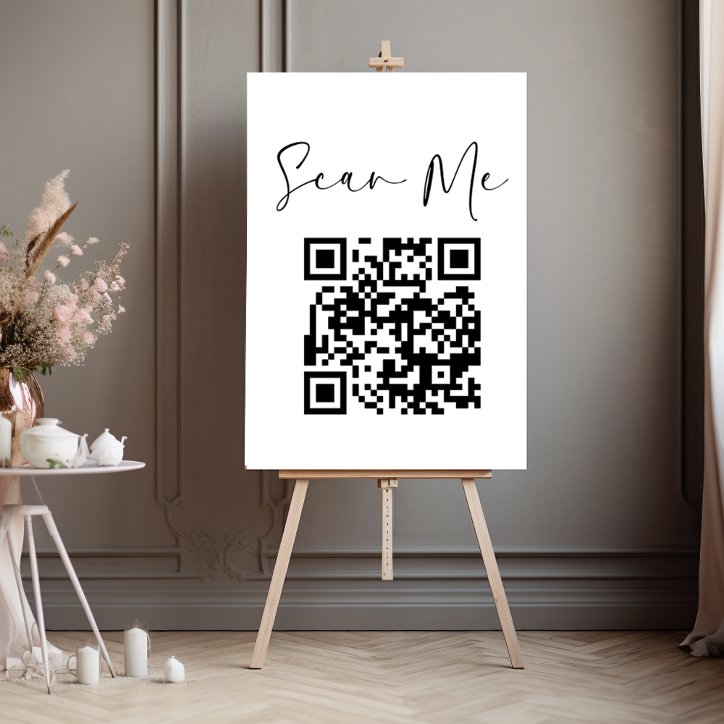 Minimalist QR Code Scan Me Business Foam Board