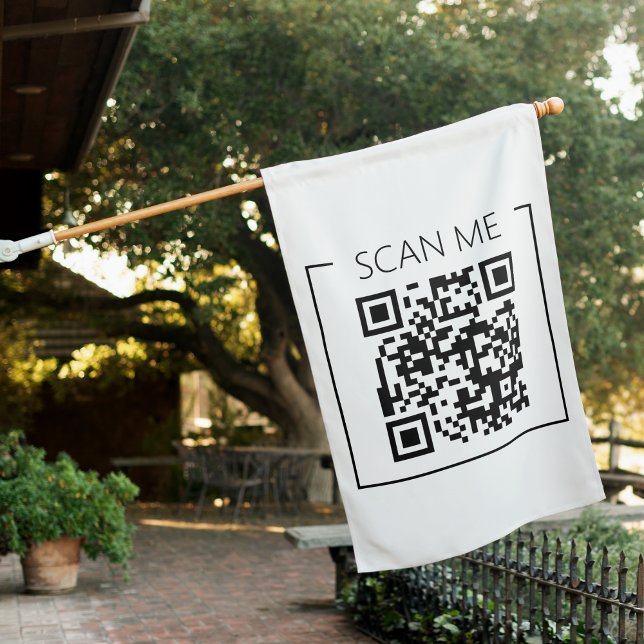 Minimalist QR Code Scan Me Business House Flag (Creator Uploaded)