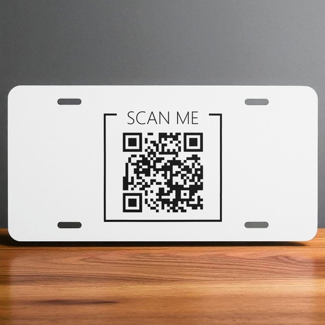 Minimalist QR Code Scan Me Business License Plate (Creator Uploaded)