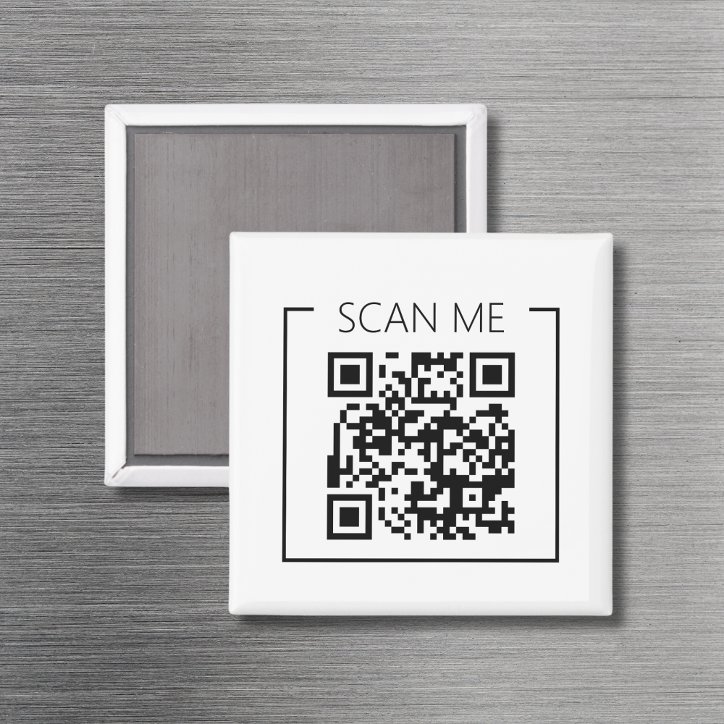 Minimalist QR Code Scan Me Business Magnet
