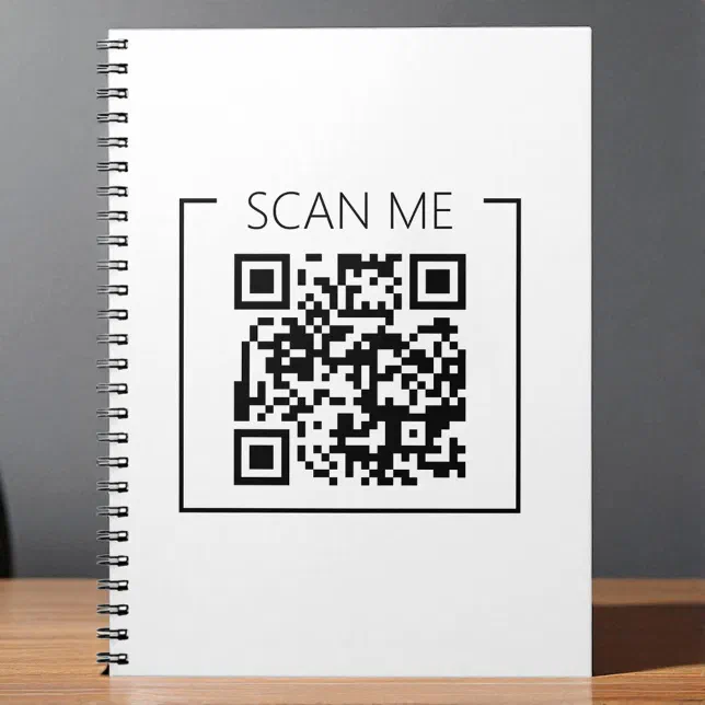 Minimalist QR Code Scan Me Business Notebook | Zazzle