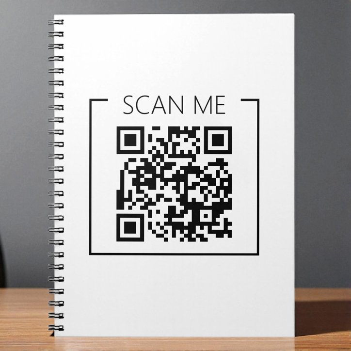 Minimalist QR Code Scan Me Business Notebook