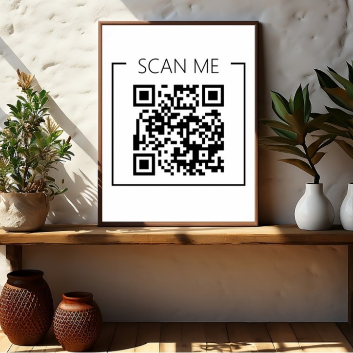Minimalist QR Code Scan Me Business Poster