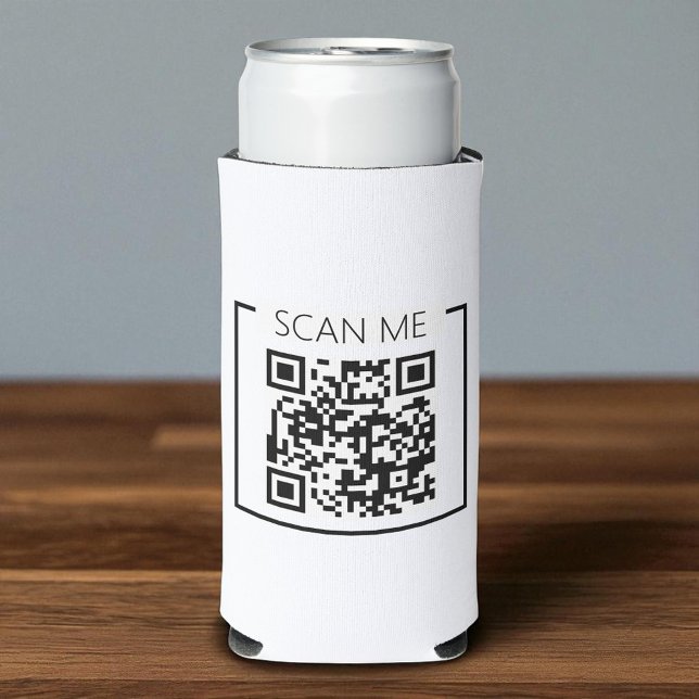Minimalist QR Code Scan Me Business Seltzer Can Cooler (Creator Uploaded)