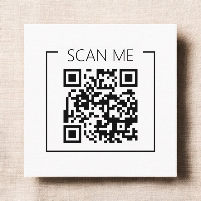 Minimalist QR Code Scan Me Business Square Business Card (Creator Uploaded)