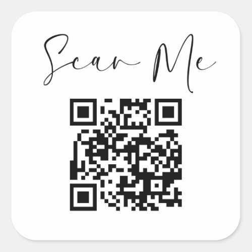 Minimalist QR Code Scan Me Business Square Sticker