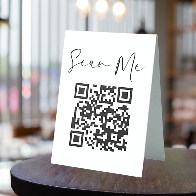 Minimalist QR Code Scan Me Business Table Tent (Creator Uploaded)