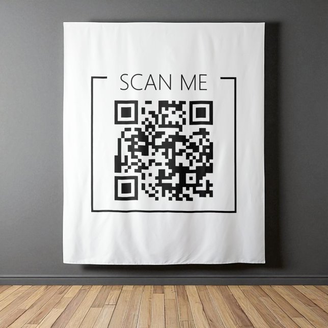 Minimalist QR Code Scan Me Business Tapestry (Creator Uploaded)