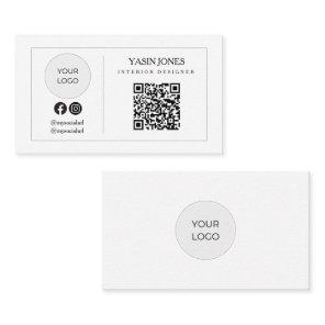 Minimalist QR Code Social Icon Logo Business Calling Card