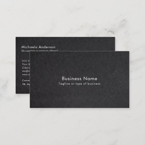Minimalist QR Code Social Media Black Faux Paper Business Card