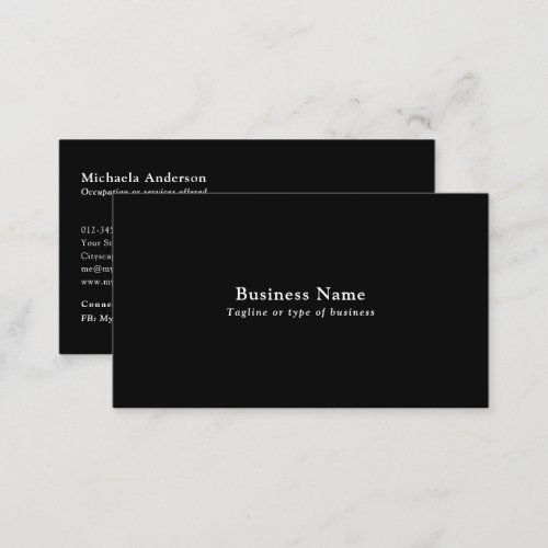Minimalist QR Code Social Media Black  White Business Card