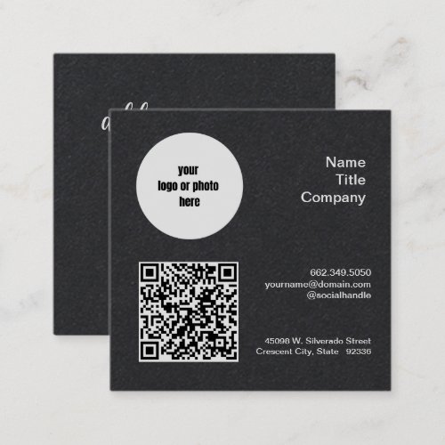 Minimalist QR Code Square Business Card