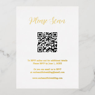 Minimalist QR Code Wedding Foil Enclosure Card