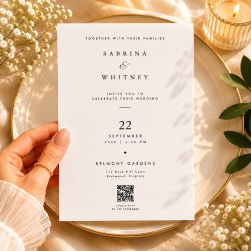 Minimalist QR Code Wedding Invitation