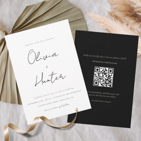 Minimalist Qr Code Wedding Invitation | 746323