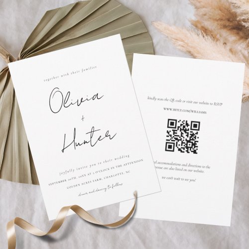 Minimalist QR Code Wedding Invitation