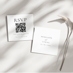 Minimalist QR Code Wedding RSVP Enclosure Card