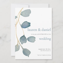 Minimalist QR Dusty Blue Wedding