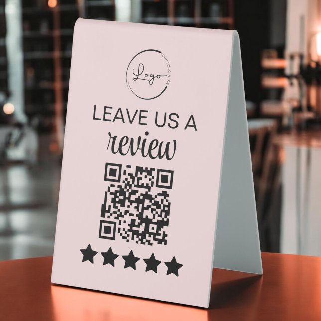 Minimalist QR Leave Us a Review Business Table Tent (Creator Uploaded)