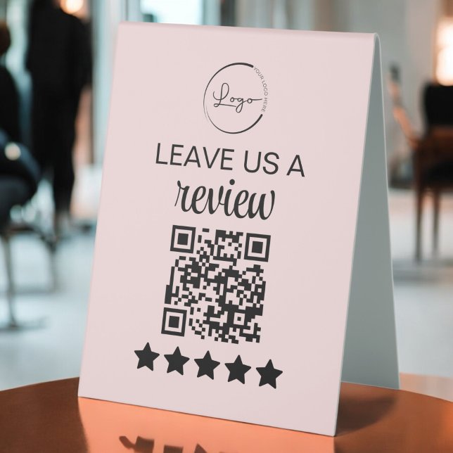Minimalist QR Leave Us a Review Business Table Tent (Creator Uploaded)