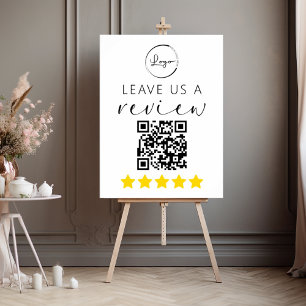 Minimalist QR Leave Us a Review Logo Foam Board