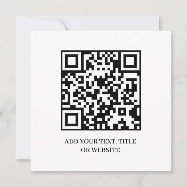 Minimalist QR | Modern Custom Text Design Invitation (Front)