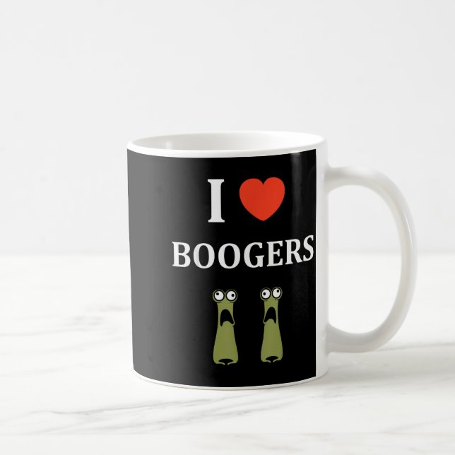 Minimalist Quote Croty Simple Booger Nose I Love B Coffee Mug (Right)