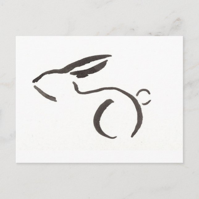 Minimalist Rabbit Postcard (Front)