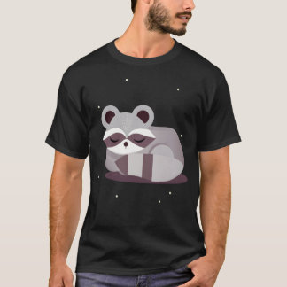 Minimalist raccoon animal illustration family T-Shirt