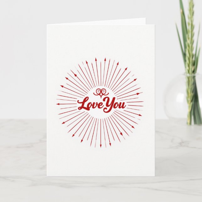 Minimalist Radiant Love You Card (Front)