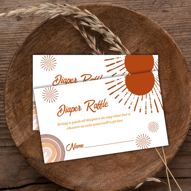 Minimalist Rainbow Boho Diaper Raffle Baby Shower  Enclosure Card (Minimalist Rainbow Boho Diaper Raffle Baby Shower Enclosure Card)