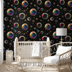 Minimalist Rainbow Bubbles Seamless Cute Patterns Wallpaper