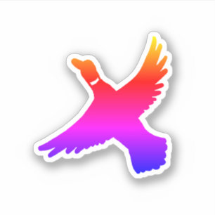 Minimalist Rainbow Duck Sticker