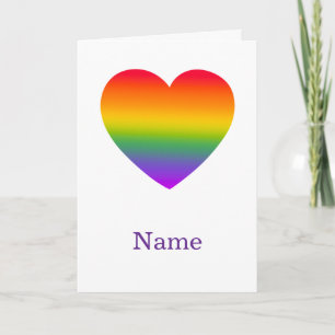 Minimalist Rainbow Line Heart - Cute Colorful Art Card
