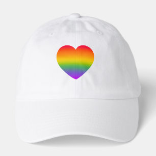 Minimalist Rainbow Line Heart - Cute Colorful Art Hat