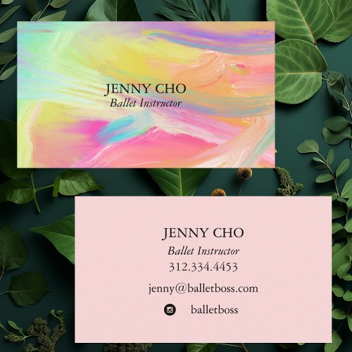 Minimalist rainbow painting textured business card