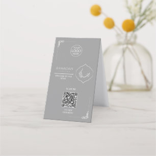 Minimalist Ramadan Iftar QR Code Table Sign Loyalty Card
