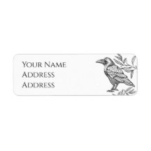 Minimalist Raven Return Address Label