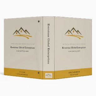 Minimalist Real Estate Agent Business 3 Ring Binder