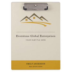 Minimalist Real Estate Agent Business Clipboard
