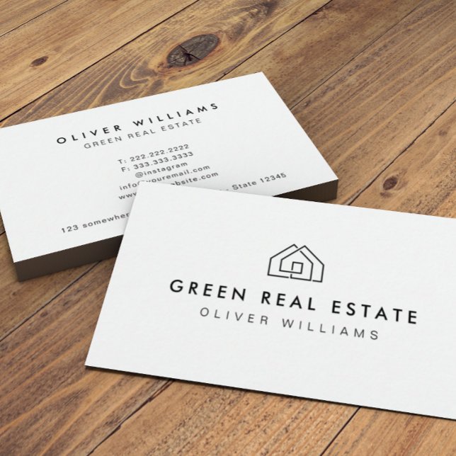 Minimalist Real Estate Agent Professional Broker Business Card (Creator Uploaded)