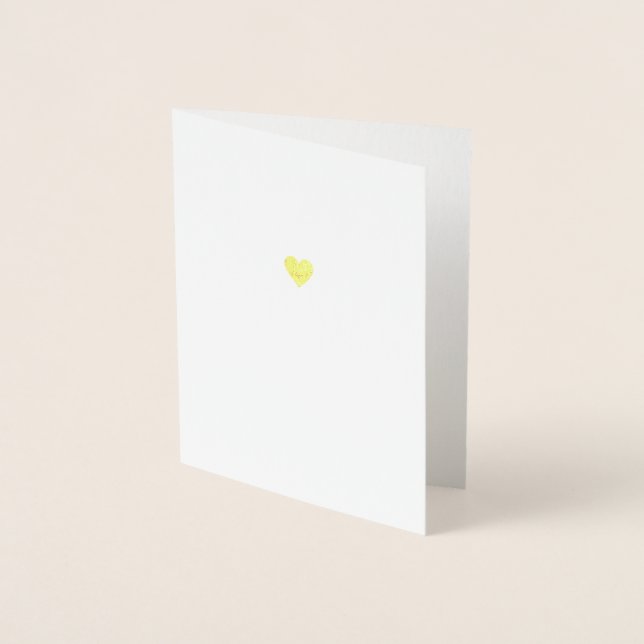 Minimalist Real Gold Foil Heart Love Greeting Card (Front)