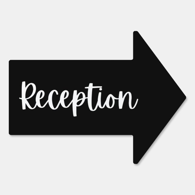 Minimalist Reception Wedding arrow Sign (Back)