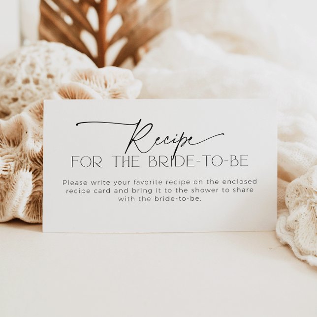 Minimalist Recipe Card Request Bridal Shower  (Creator Uploaded)