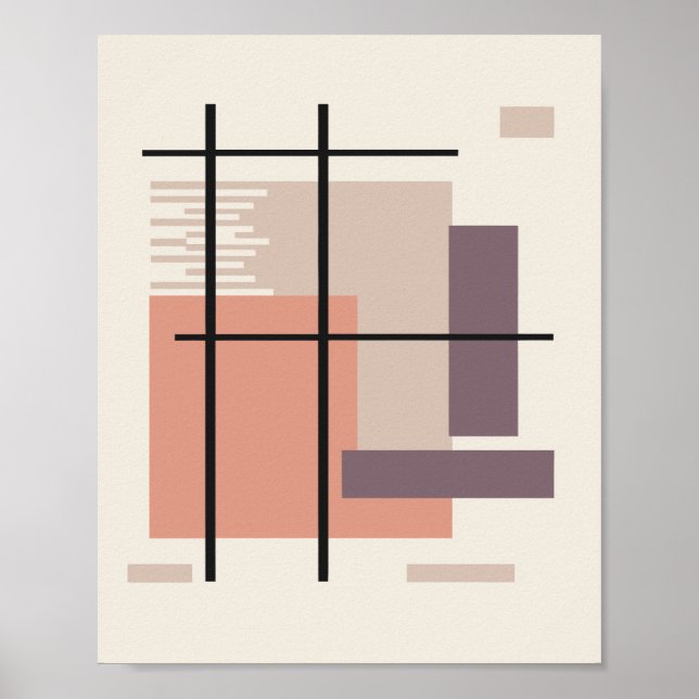 Minimalist Rectangular Forms in Balanced Layout Poster (Front)